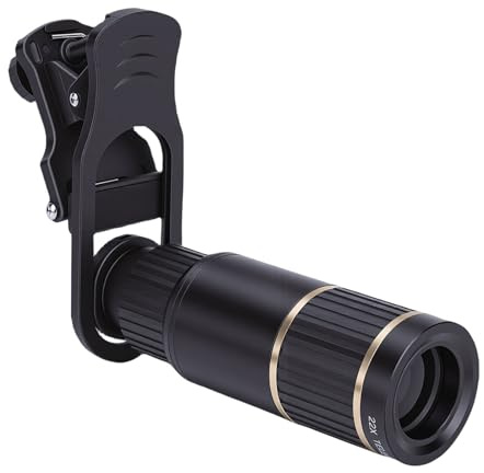 RASTKY Telefonkameraobjektivsats, Smartphonekameraobjektiv med 0,63X Vidvinkel 198° Fisheye 22X Telefoto 15X Makro, Universal, Inkluderar Stativ och Förvaringsväska