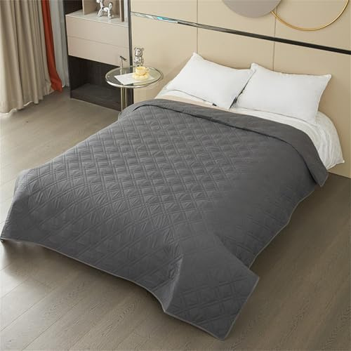 FANSU Simple Matelas Réutilisable pour Incontinence, Protege Matelas Absorbantes, Tapis Alèses Antidérapant Anti-Fuite, Draps de Lit pour Enfants,Adultes,Personnes Âgées (Gris Foncé 2,260x210cm)