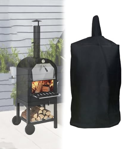 Cubierta para Horno de Pizza, Cubierta Protectora Impermeable para Exteriores, 600D, Resistente, Oxford, carbón, Horno de Pan, Barbacoa, Parrilla ahumadora