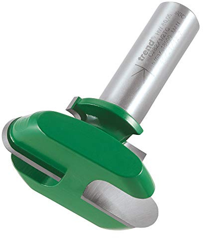 Trend CraftPro Drawer Pull Router Cutter Bit, 1/2 Inch Shank, 45mm Cut Diameter & 5mm Cut Radius, Tungsten Carbide Tipped, C282X1/2TC, Black | Creates Drawer Pull Profiles With 45mm Cut Diameter, 5mm Radius And Tungsten Carbide Tipped Edges, C282X1/2TC