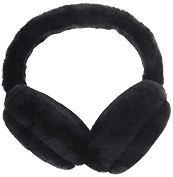 Supvox Weiche Ohrenschützer Plüsch Outdoor Winter Wärmer Ohrenschützer Ohrenwärmer Stirnband für Mädchen Frauen (Schwarz)