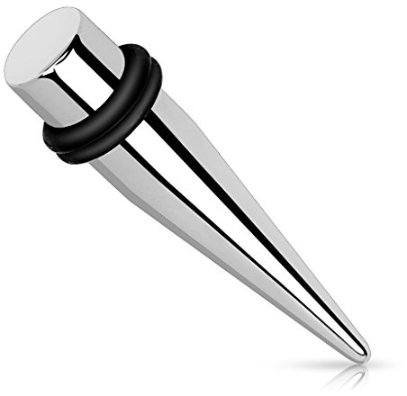 Tige d'extension 1,6 à 10 mm en acier chirurgical 316L noir ou argent au choix, Dehnung auf: 9,0 mm, Acier allié