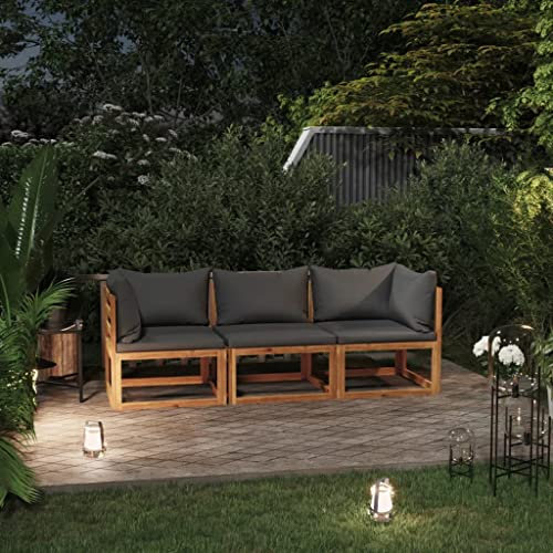 SKM 3-Sitzer-Gartensofa mit Auflage Akazie Massivholz-(34KG)