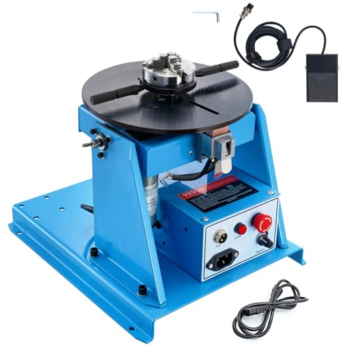 VEVOR Posizionatore Rotante per Saldatura 10 kg, Tavola Girevole per Posizionamento 0-90° 1-12 RPM 20W, Mandrino per Tornio 8,1 Pollici Supporto Torcia Saldatura per Taglio, Rettifica, Assemblaggio