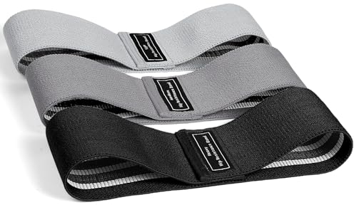 flintronic Fabric Resistance Bands, Exercise Bands Set of 3, Non-Slip Booty Bands with 3 Resistance Levels, Workout Fitness Bands for Hips & Glute, Women/Men/Beginners/Yoga, Strength Training