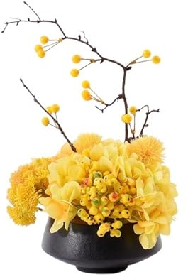 DIANXI Gefälschte Blumenstrauß B&B Konferenzraum, Tisch, Fenster, Blumenornamente, gelbe Beeren, künstliche Blumen for den Innenbereich, künstliche Blumenornamente Hochzeitsdekoration (Color : B)