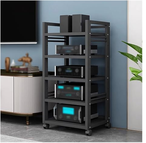 audio rack hifi regal 4/5-stufige Stereoständer For Kleine Räume, Freistehender AV-Komponenten-Medienständer, Audio-/Video-Schrankturm-Mediencenter For Gaming-Wohnzimmer, Büro, Hotel, Geschäft, Offene