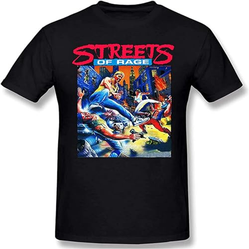 Streets of Rage Cover Art T-Shirt Mens Unisex Black Tees L
