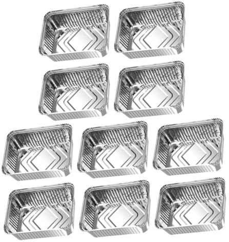 FUNOMOCYA Bandejas Desechables para Barbacoas y Cocción Recipientes de Aluminio Resistentes a Altas 10 Piezas para Fiestas y Picnics Accesorios para Parrilla
