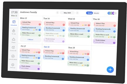 Dpofirs Display del Calendario Touch Screen Full HD Intelligente Montato a Parete per la Pianificazione Familiare e la Pianificazione dei Pasti per L'arredamento Moderno della Casa (BLACK)