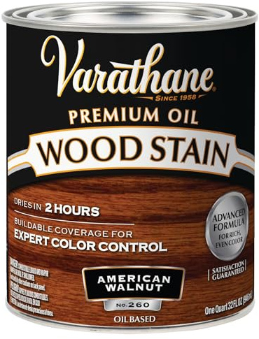 Rust-Oleum Varathane 211727H Premium Wood Stain, Quart, American Walnut