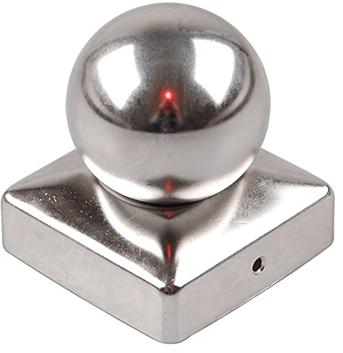 Baumarktplus Pfostenkappe Edelstahl 91 mm Kugel Abdeckkappe für Pfosten 9 x 9 cm
