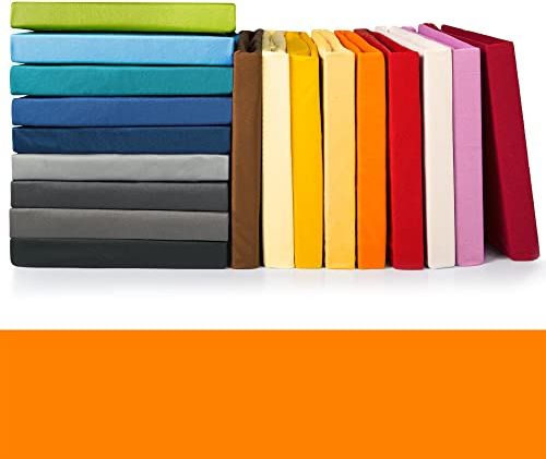 CelinaTex Jade Spannbettlaken 140x200-160x200 cm orange Microfaser Spannbetttuch Jersey Bettlaken