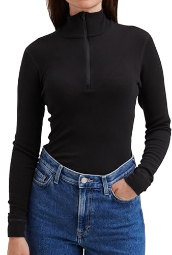 DILLING Damen Merinowolle Half-Zip Langarmshirt Midlayer Baselayer temperaturregulierend atmungsaktiv