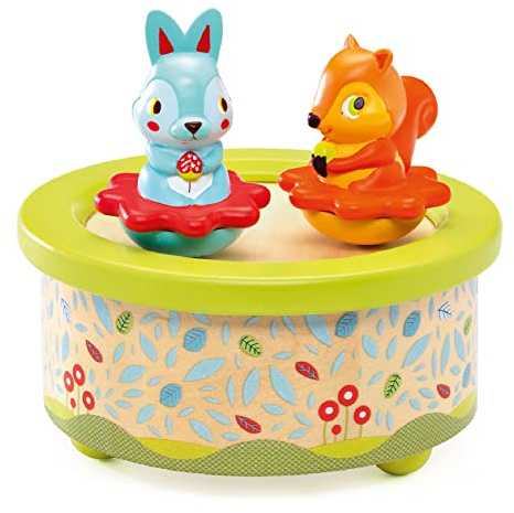 DJECO Friends Melody Music Box - Cute Melody Music Box, Keepsake, Decoration for Children's Bedroom & Playroom - Soothing Lullaby for Infants, Newborns & Toddlers - Toys for 10+ Months Girls & Boys