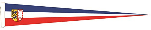 U24 Langwimpel Schleswig - Holstein mit Wappen Fahne Flagge Wimpel 150 x 40 cm Premiumqualität