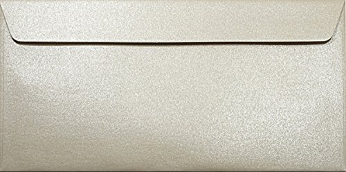 Netuno 25 Briefumschläge Perlmutt-Sand DIN lang 11x22 cm glänzend und edel | 120g Majestic Sand · elegante festliche sandfarbene Umschläge für Hochzeit, Vintage, Einladungen, Grußkarten & Jubiläum