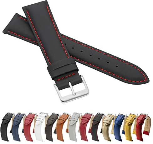 MARCHEL Glattleder LLB Lederarmband Echtleder Uhrenarmband Rindsleder Feines Leder