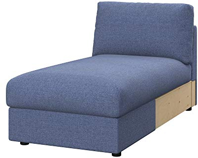 Soferia Überzug Kompatibel Mit VIMLE Recamiere Bezug Schonbezug Chaiselongue-Bezug Cover Einfache Reinigung Allergiefrei Naturel Blau
