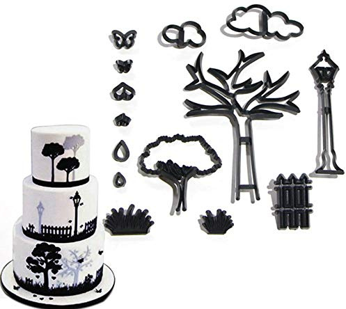 EORTA Ausstechform für Paare, Silhouette, Gumpaste, Blumen, Zuckerguss, Kuchendekoration, Werkzeug Ehemann und Ehefrau, Hochzeit, Geburtstag, Valentinstag, Bräutigam, Braut Familie, Thema Park schwarz