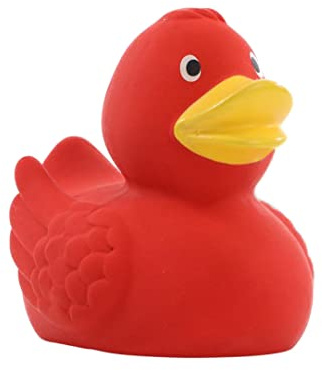 Schnabels Naturkautschuk-Ente (rot) - Das Geschenk für Baby Kinder Freunde - Spielzeug Quietsche-Ente Deko Badewanne