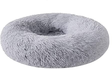 Zhoothyomiru Hundebet Katzenbett Donut Plüsch Haustierbett für Katzen und Hunde Rundes warme weiche Bequeme Hundehütte Hundesofa Katze Schlafen Bet 45cm