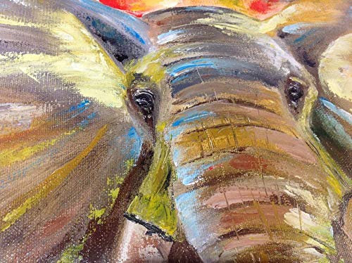 XCSQTYMY Malen Nach Zahlen Erwachsene Bunter Elefant DIY Handgemalt Ölgemälde Auf Leinwand Paint by Numbers Erwachsene Kinder für Home Wall Décor Weihnachten Geburtstag