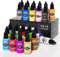 SigWong Airbrush Farben Set, 26 Farben Airbrush Farben, Acrylfarbe Set auf Wasserbasis für Metall, Kunststoffmodelle, Leder, 20ml/Flasche, Deck-, Neon