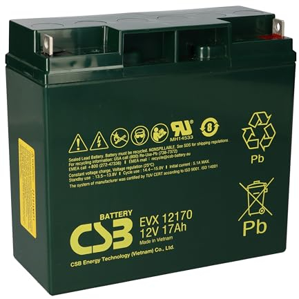 Batería de 18 Ah, 12 V AGM, batería de plomo, resistente a ciclos, apta para cortacésped, tractor, cortacésped, barco, scooter, 17 Ah, 19 Ah, 20 Ah, 22 Ah, 23 Ah