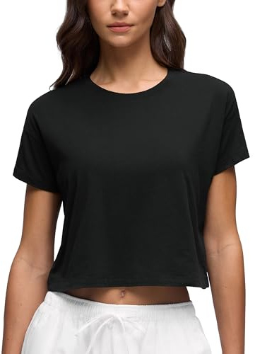 CRZ YOGA Pima Cotton Rundringad Kort T-shirt Svart M