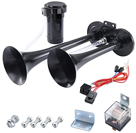 RUPSE 150DB Air Horn, Car Horn for Truck Boats Car, Super Loud Train Horn, 12v Air Horns with Compressor, Airhorn for All 12 V Vehicles and Motorcycles