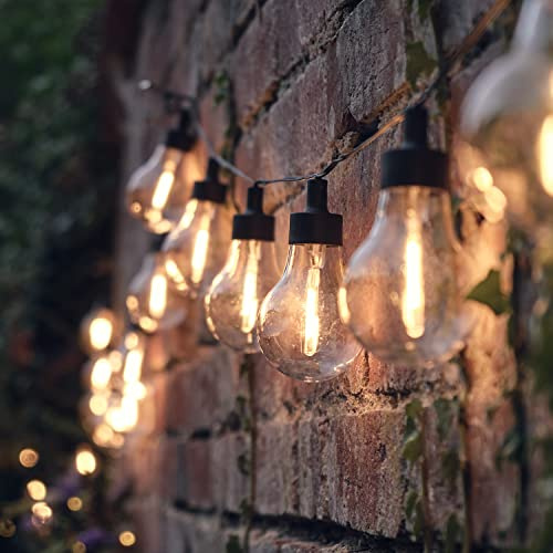 Lights4fun All'aperto a batteria 20 bianco caldo LED chiaro lampadina giardino festone festa fata stringa luci completamente impermeabile IP44 4.75m