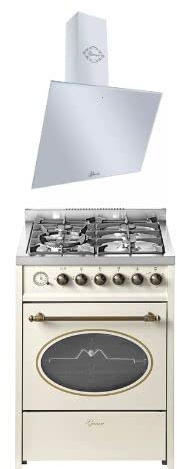 GURARI Gas-stativ GCH G 614 CR köksfläkt huvudfläkt GCH 286 WH 6 Prime, stående spis 60 cm naturgas fl.gas 4 kW WOK