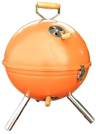 Parrilla de carbón para barbacoa, parrilla con forma de fútbol, estufa de barbacoa con tapa, estante para barbacoa para patio al aire libre, picnic, camping, portón trasero, pequeña parrilla de mesa