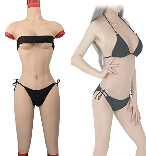 Oppaionaho Silikon Bodysuit Crossdressing Apparel Männlich zu Weiblich, Brust Formen Silikon Füller für Transgender Cosplay, Realistische Fake Brüste Jumpsuit (Silicone Filler, Color#01, C Cup)