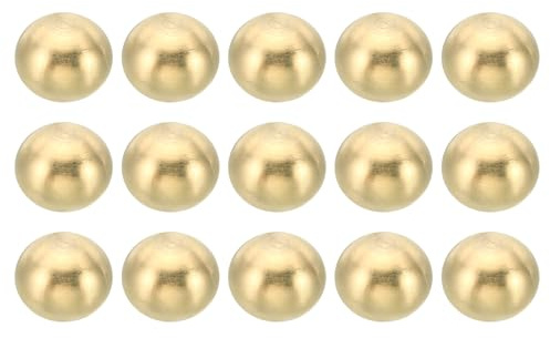 PATIKIL M4x0.7 Gewinde Hutmuttern Knopf 15 Pack Messing Kugel Lampe Dekoration Schraubkappen Mutter Abdeckmutter für Möbel Beleuchtung oder Basteln Projekt 10mm