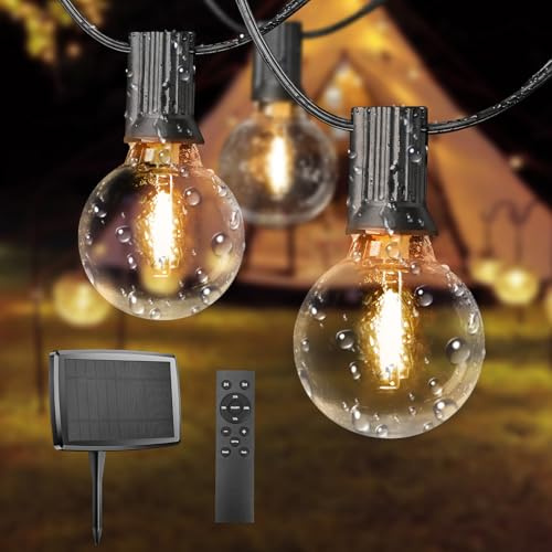 bedee Solar Lichterkette Außen IP45 Wasserdichte, 15.3M mit 25+3 Bruchsicherer Glühbirnen, Perfekte Dekoration für Garten, Terrasse, Hof und Partys