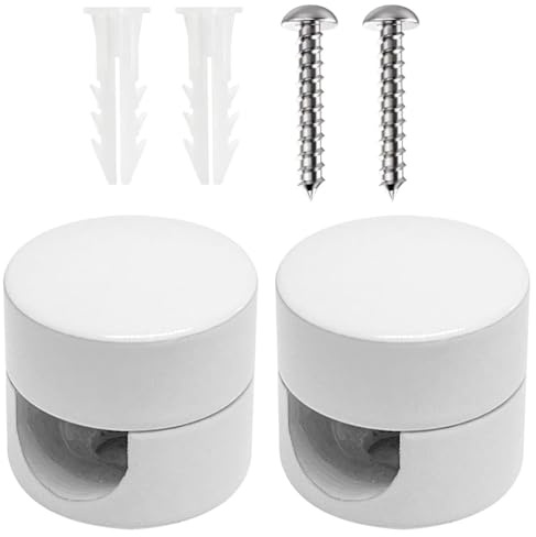 BRIOTA 2 Pcs Hook for Chandelier Ceiling Lights, White Cable Decentralizer with Wall Plugs and Screws, Ceiling Lamp Hook for Fabric Electrical Cord Cable Hanging Pendant Lighting Fixtures