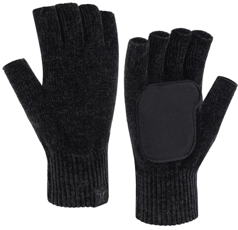 Bequemer Laden Winter Fingerlose Handschuhe Damen Herren Chenille Warm Winterhandschuhe Strickhandschuhe Rutschfeste Fingerhandschuhe Ohne Fingerkuppen Geschenk