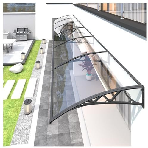 YPIOUREN Fenstermarkise, Tür-Regen, Terrassen-Veranda-Markise, Gartenmarkise for die Hinterveranda, Polycarbonat-Fenstervordach-Markisen, mit Aluminiumhalterung for Sonnenschutz(100cm/39.4in*400cm/157