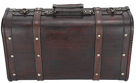 Nostalgischer Retro-Koffer, Großes Fassungsvermögen für Basteldekoration, Box-Ornament, Holzkiste Im Antiken Stil, Foto-Requisiten mit Robustem Tragegriff