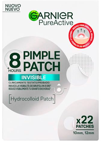 GARNIER Pure Active - Patch Bouton Pack - Réduit L'Apparence des Boutons en 8H* - Cliniquement Prouvé - Invisible & Ultra-Fin - Technologie Hydrocolloïde - Vegan & Cruelty-Free - Homme & Femme