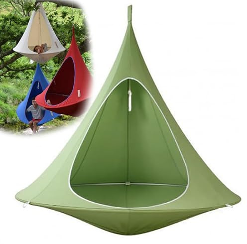 Outdoor Camping Waterproof with Zipper and Anti-mosquitoes Bearing Capacity 100KG for Many People Swing Hammock Hanging Chair green