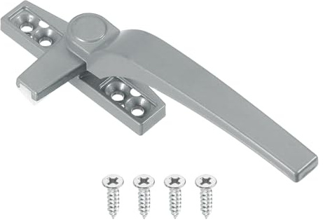 sourcing map 1Pcs Casement Window Locking Handle, Zinc Alloy Locking Handle Grasp Grip Right Hand for Windows, Silver Gray
