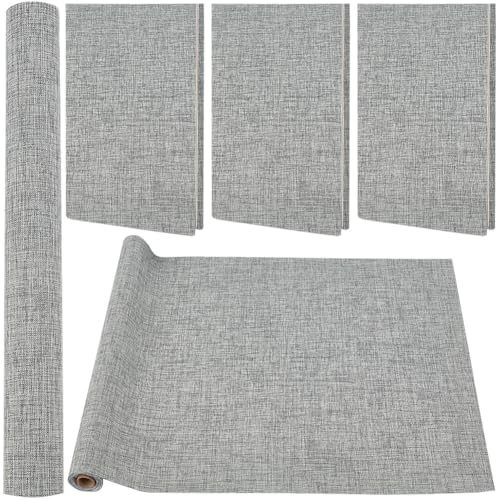craspire 51 x 11.8 Zoll Grauer Buchstoff Aus Leinen Buchumschlagstoff Polyestergewebe Oberfläche Mit Papierrücken Gewebter Einband Für Bücher Alben Scrapbooking Archivierung DIY Einband