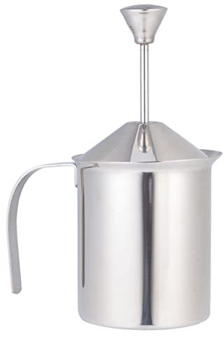 GALPADA 400cc Montalatte Manuale in Acciaio Inossidabile Filtro a Doppio Livello Bricco Per Schiumare Latte Utensili Per Caffè