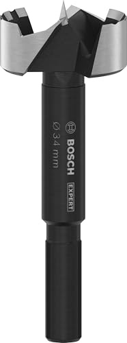 Bosch 1x EXPERT Wood Forstnerbohrer, 34 mm | für Weichholz, Hartholz, Ø 34,00 mm, Professional Zubehör Bohrmaschine, Schrauber