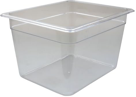 AcMax Gastronorm GN 1/2 - Recipiente gastronorm de policarbonato (12,5 L, profundidad de 200 mm)