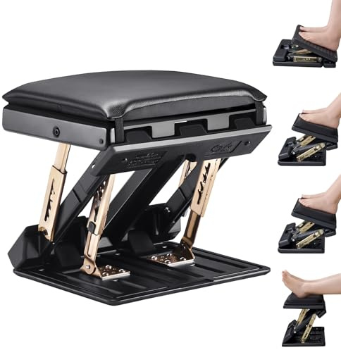 MINENICE Repose-pieds, Repose Pied Avec Fonction Massage 4 Hauteurs réglables Ergonomique Repose-pieds antidérapant pour bureau pour bureau/maison/voyage etc