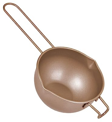 Warmhm Carbon Steel Chocolate Melting Pot with Long Handle for Butter Cheese Candy Wax Melting Steel Double Boiler Pot for Baking and DIY Cooking
